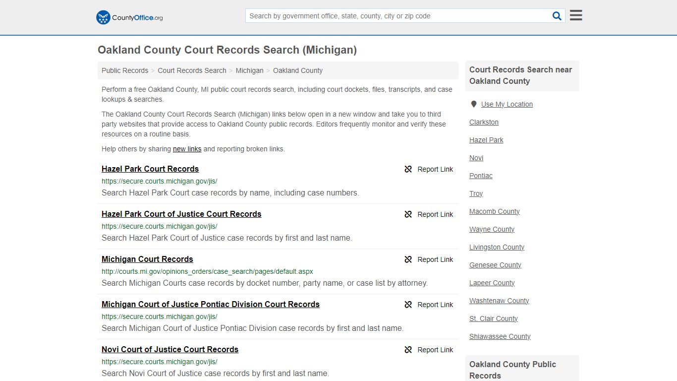 Court Records Search - Oakland County, MI (Adoptions, Criminal, Child ...